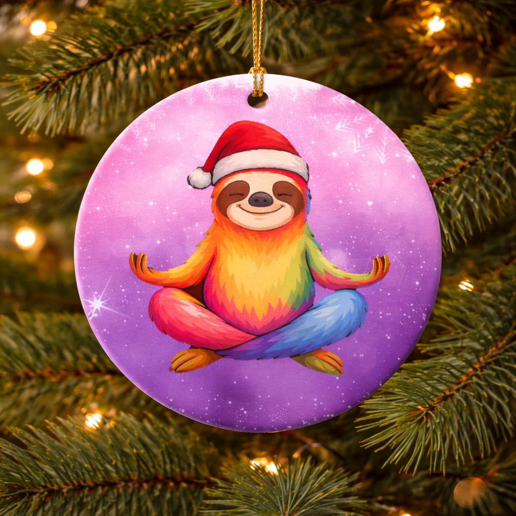 Slothy Christmas Ornament