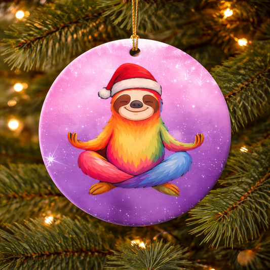Slothy Christmas Ornament